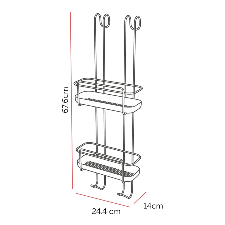 Two Tier Hook Over Shower Caddy